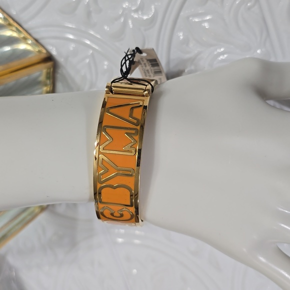 Marc by Marc Jacobs Orange Enamel and Goldtone Metal Clamper Bracelet - Picture 3 of 9